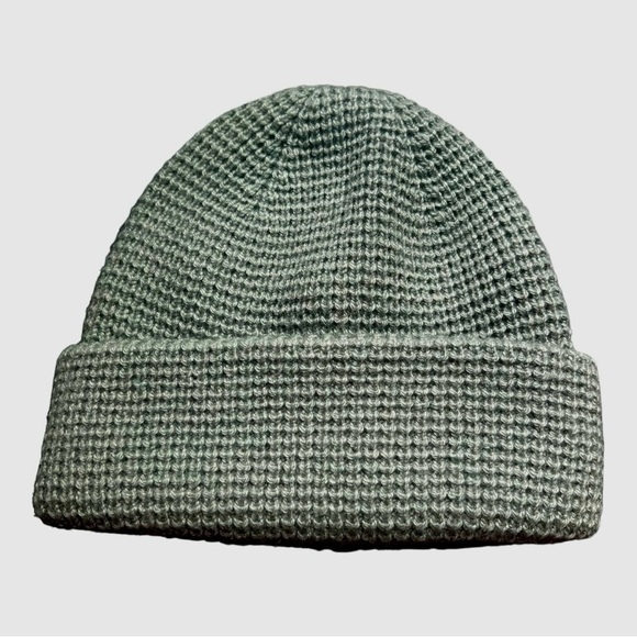 Crewcuts Boys Safari Green Waffle Knit Wool Blend Cuffed Beanie NEW S/M - Picture 1 of 10